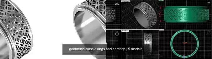 geometric classic rings and earrings