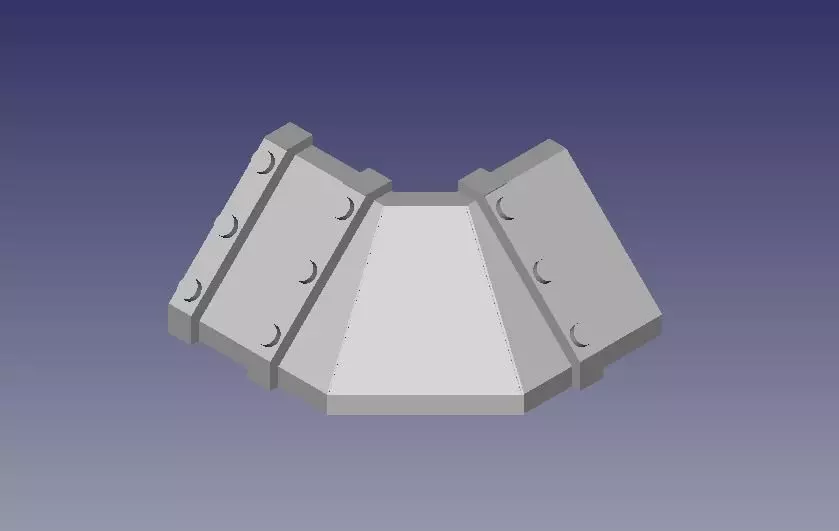 trench system 90 degrees outter turn 3D print model