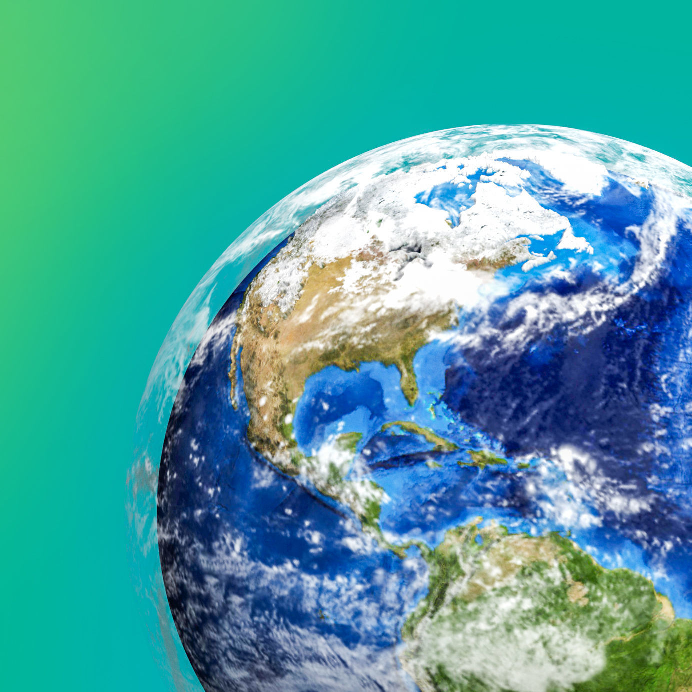 earth with separated clouds 3D model_4