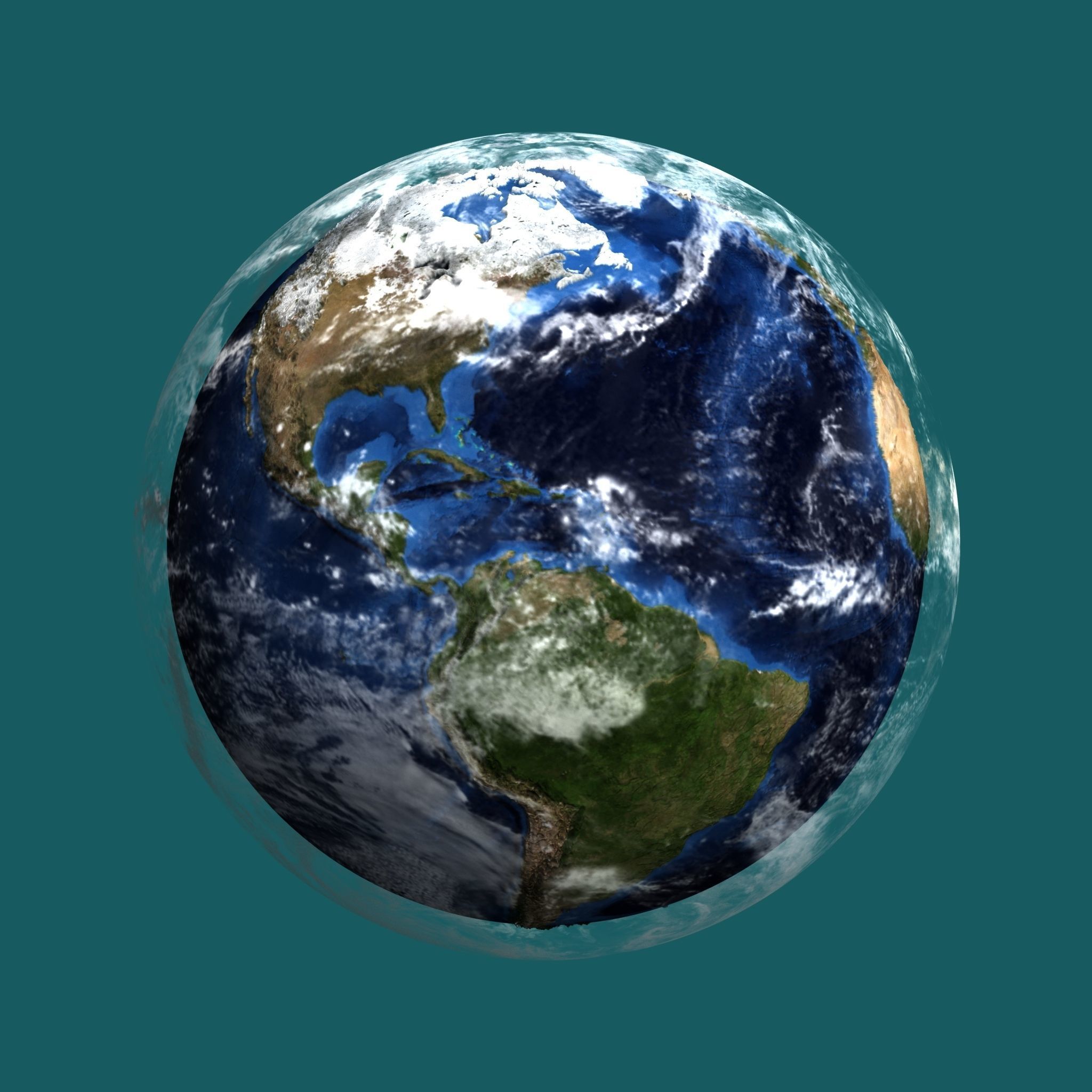 earth with separated clouds 3D model_3