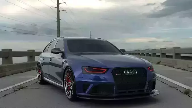 Audi RS4 Avant 2013 3D model Modified
