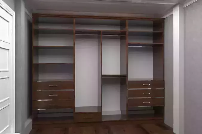 Wardrobe walk in closet with drawers and shelves 3D model