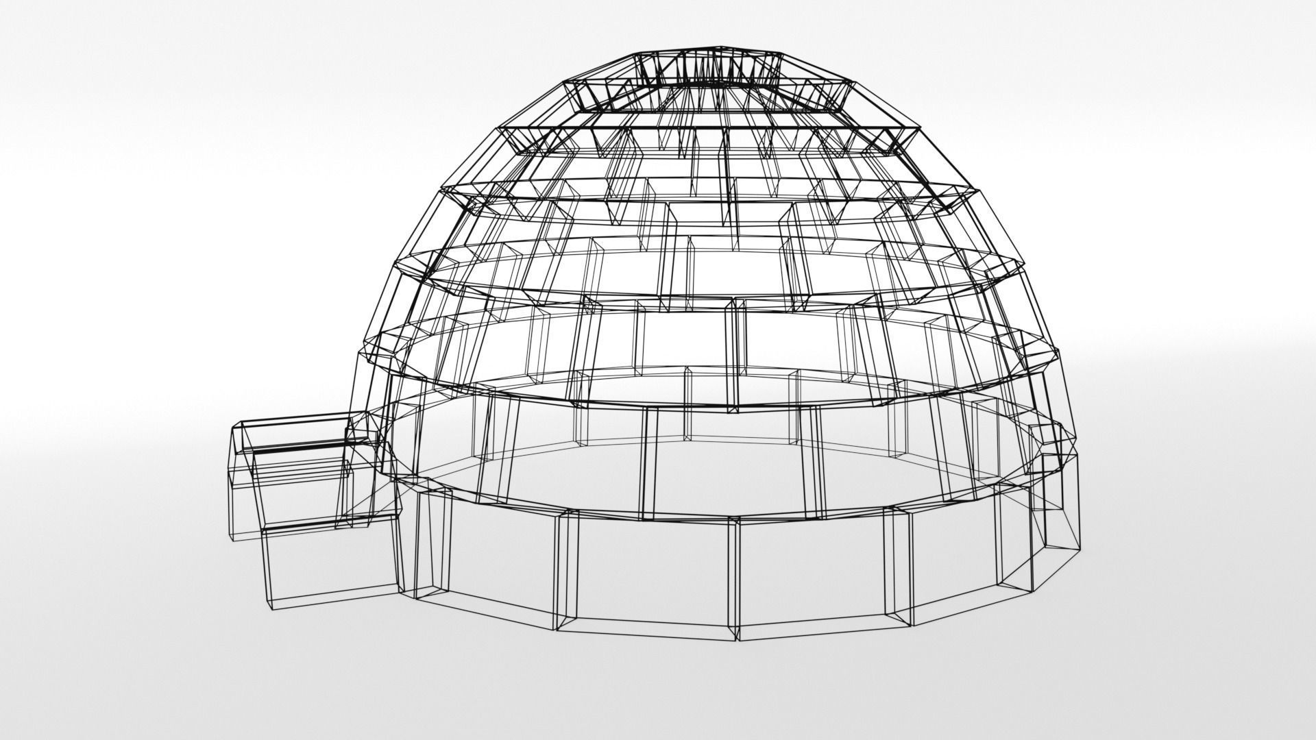 Low Poly Cartoon Igloo Low-poly 3D model_9