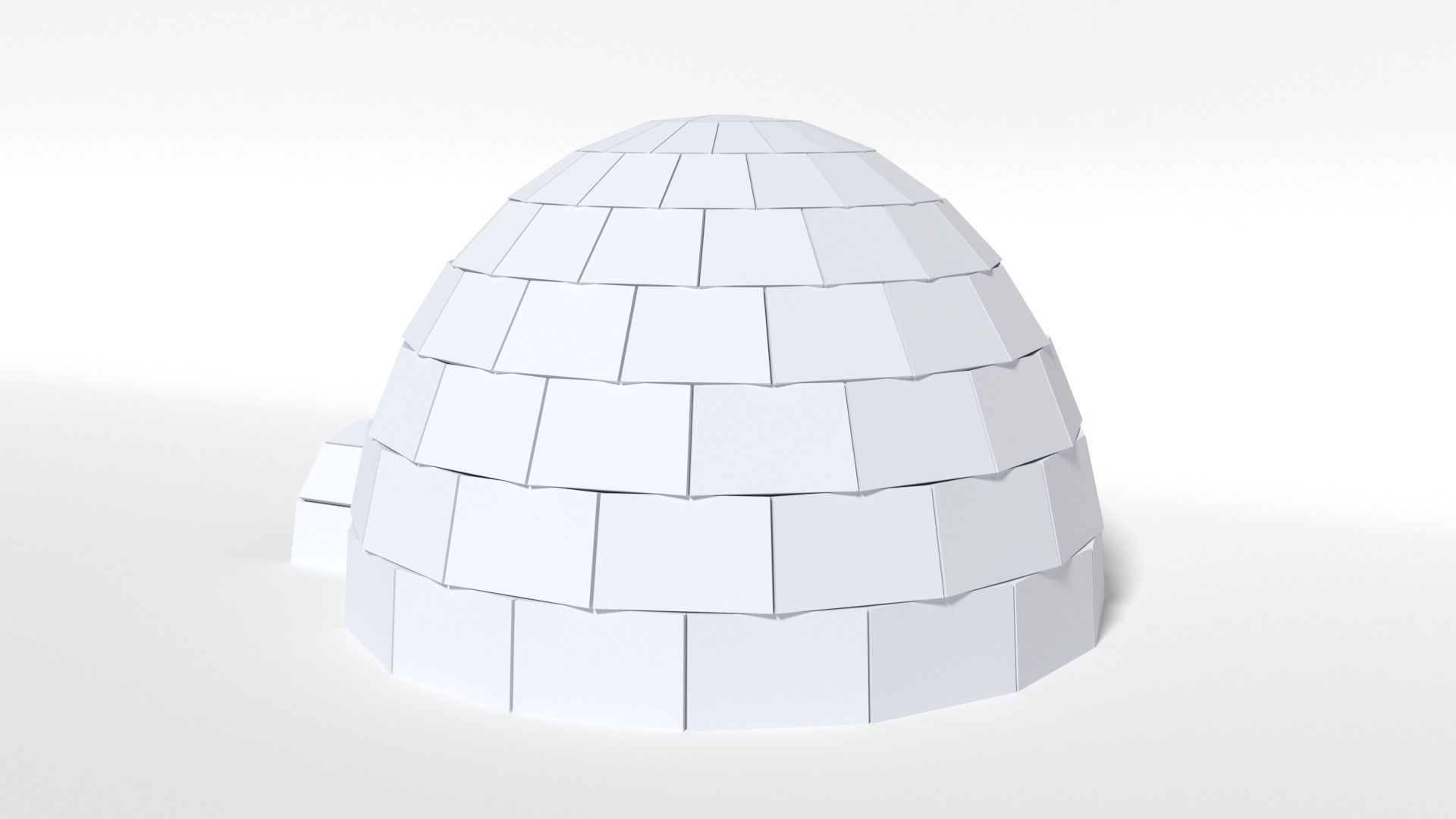 Low Poly Cartoon Igloo Low-poly 3D model_2