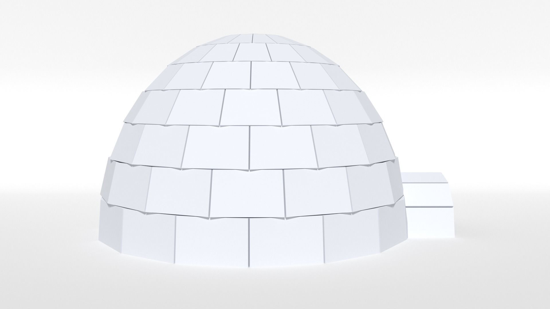 Low Poly Cartoon Igloo Low-poly 3D model_5