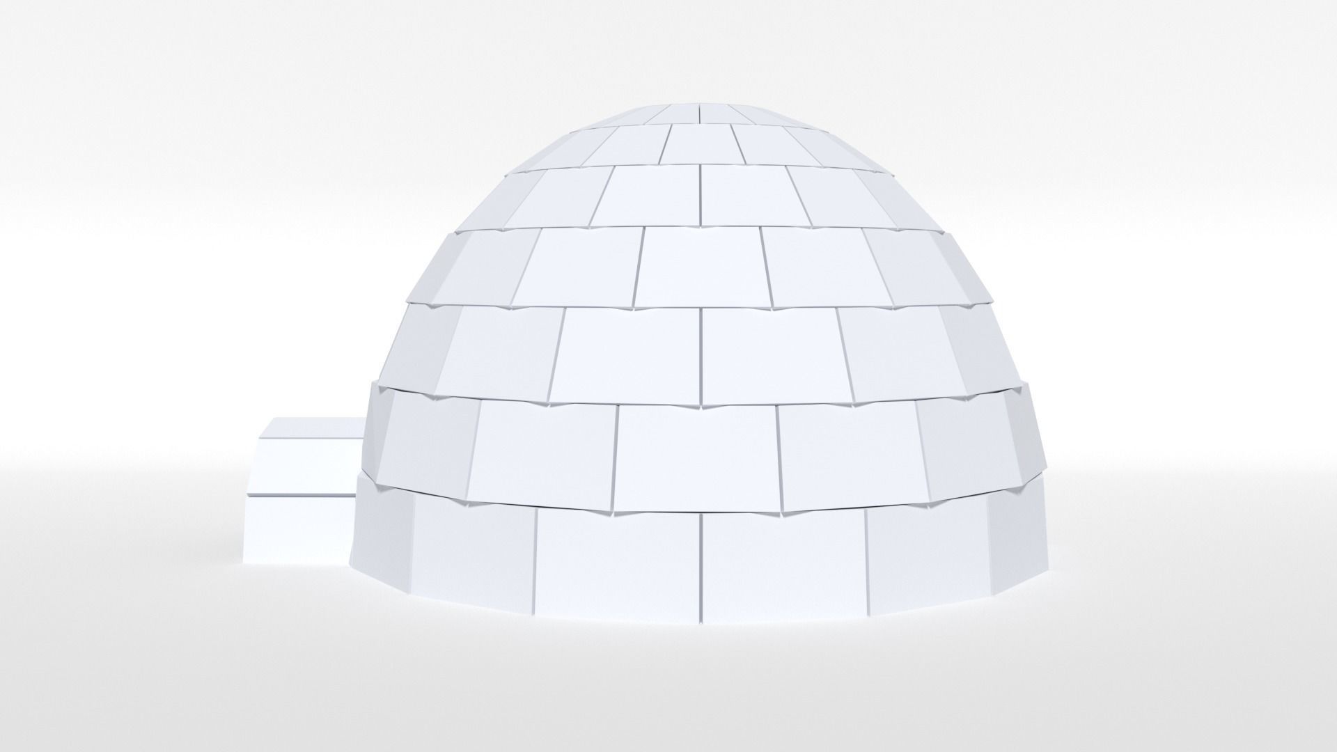 Low Poly Cartoon Igloo Low-poly 3D model_1