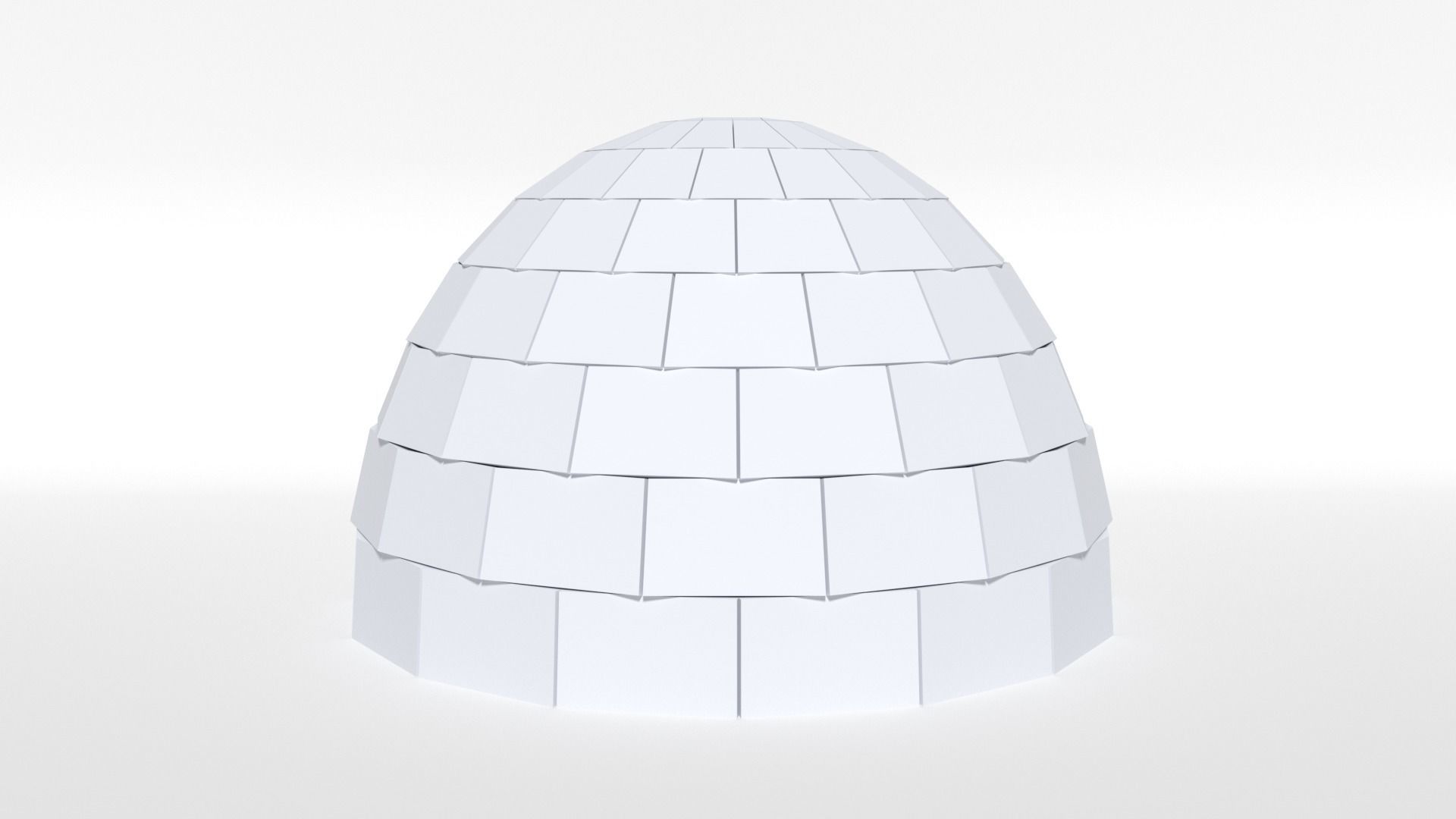 Low Poly Cartoon Igloo Low-poly 3D model_3