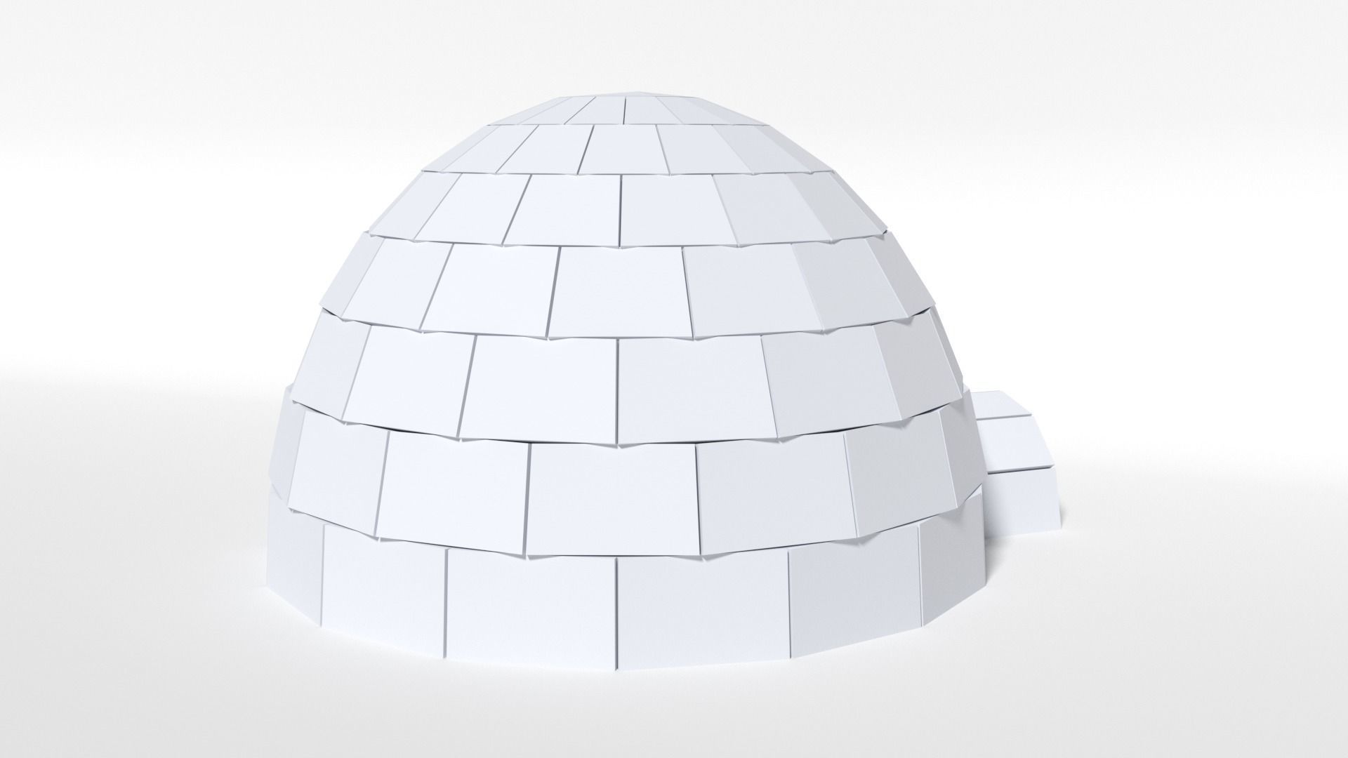 Low Poly Cartoon Igloo Low-poly 3D model_4