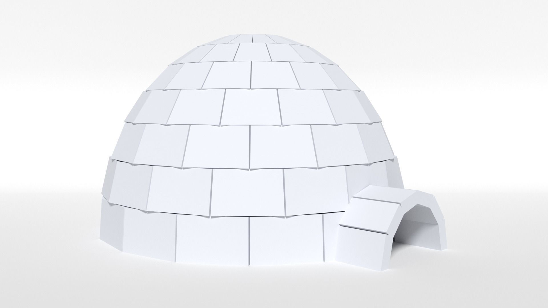 Low Poly Cartoon Igloo Low-poly 3D model_6