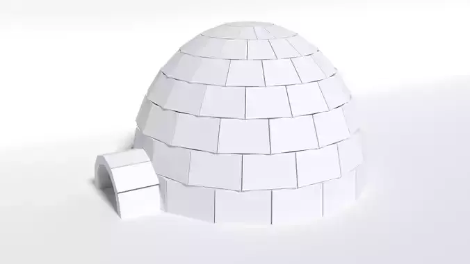 Low Poly Cartoon Igloo Low-poly 3D model