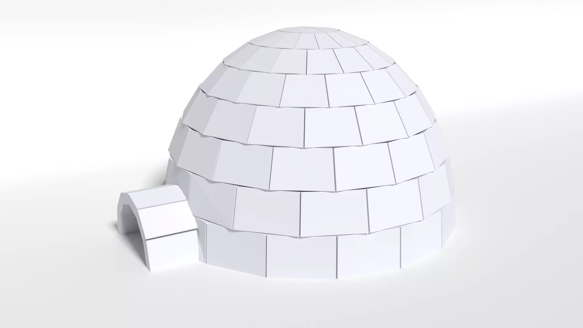 Low Poly Cartoon Igloo Low-poly 3D model_0