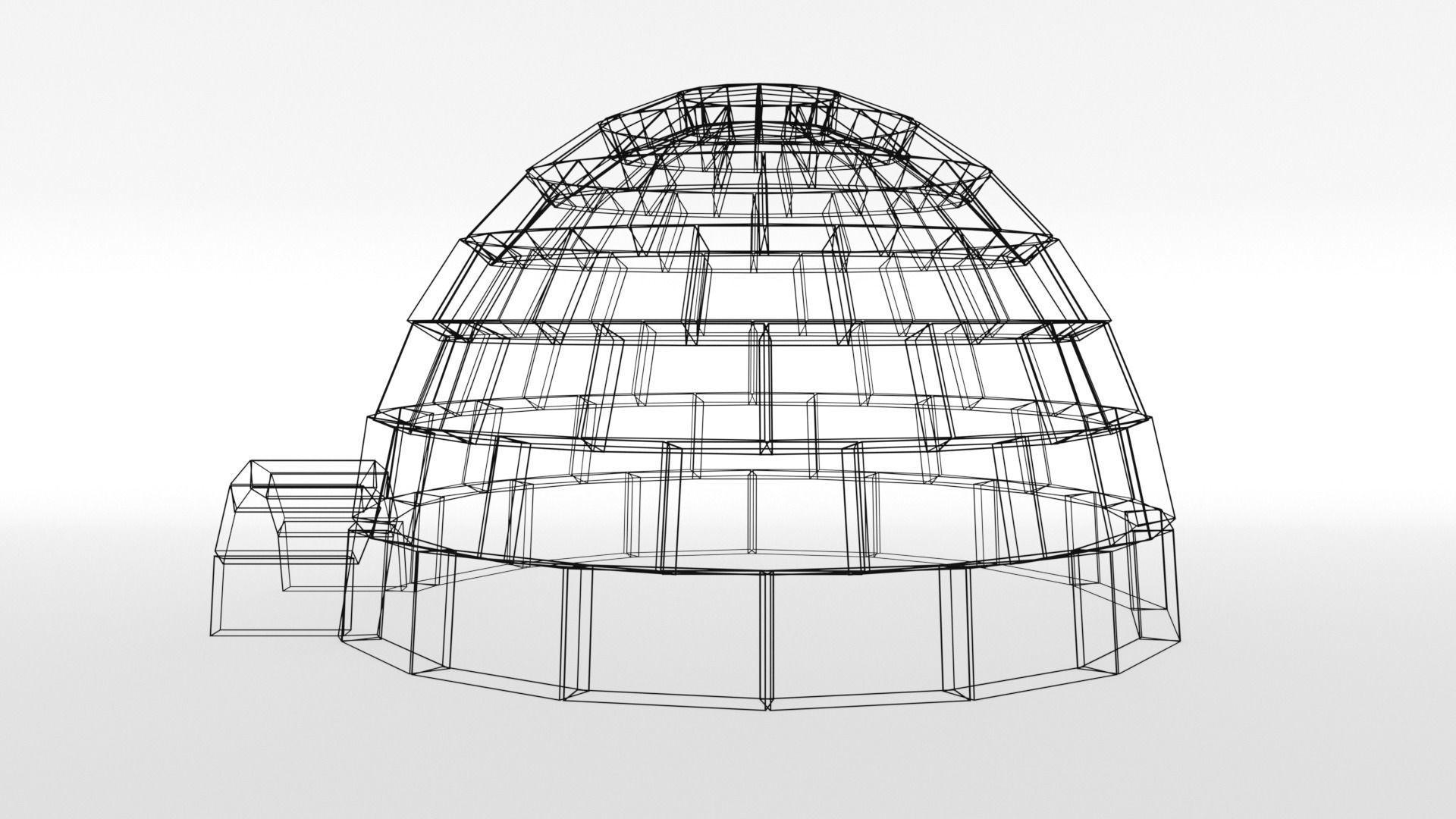 Low Poly Cartoon Igloo Low-poly 3D model_10