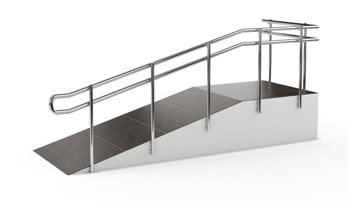 Railings stainless steel stair railing 3D model_21