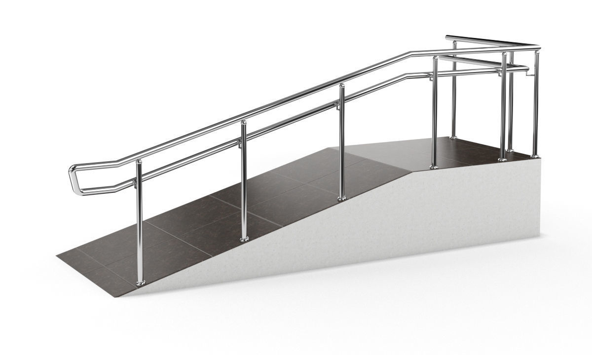 Railings stainless steel stair railing 3D model_16