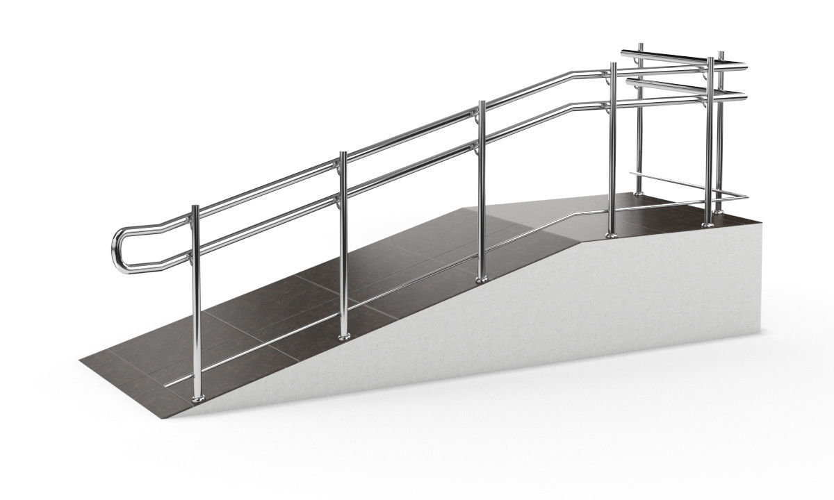 Railings stainless steel stair railing 3D model_20