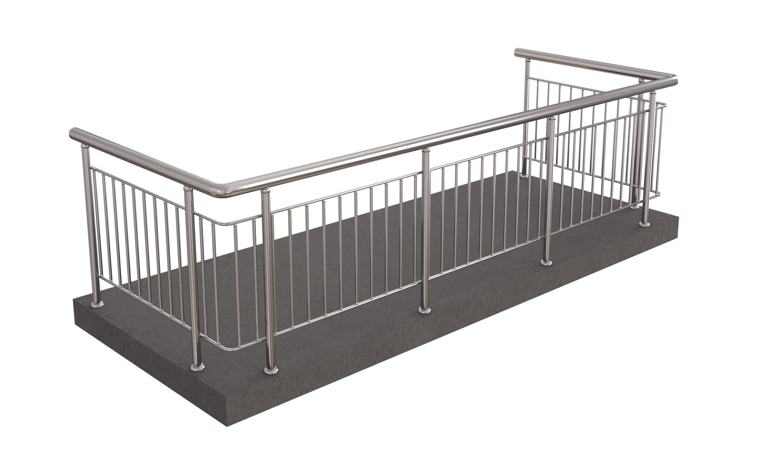 Railings stainless steel stair railing 3D model_13
