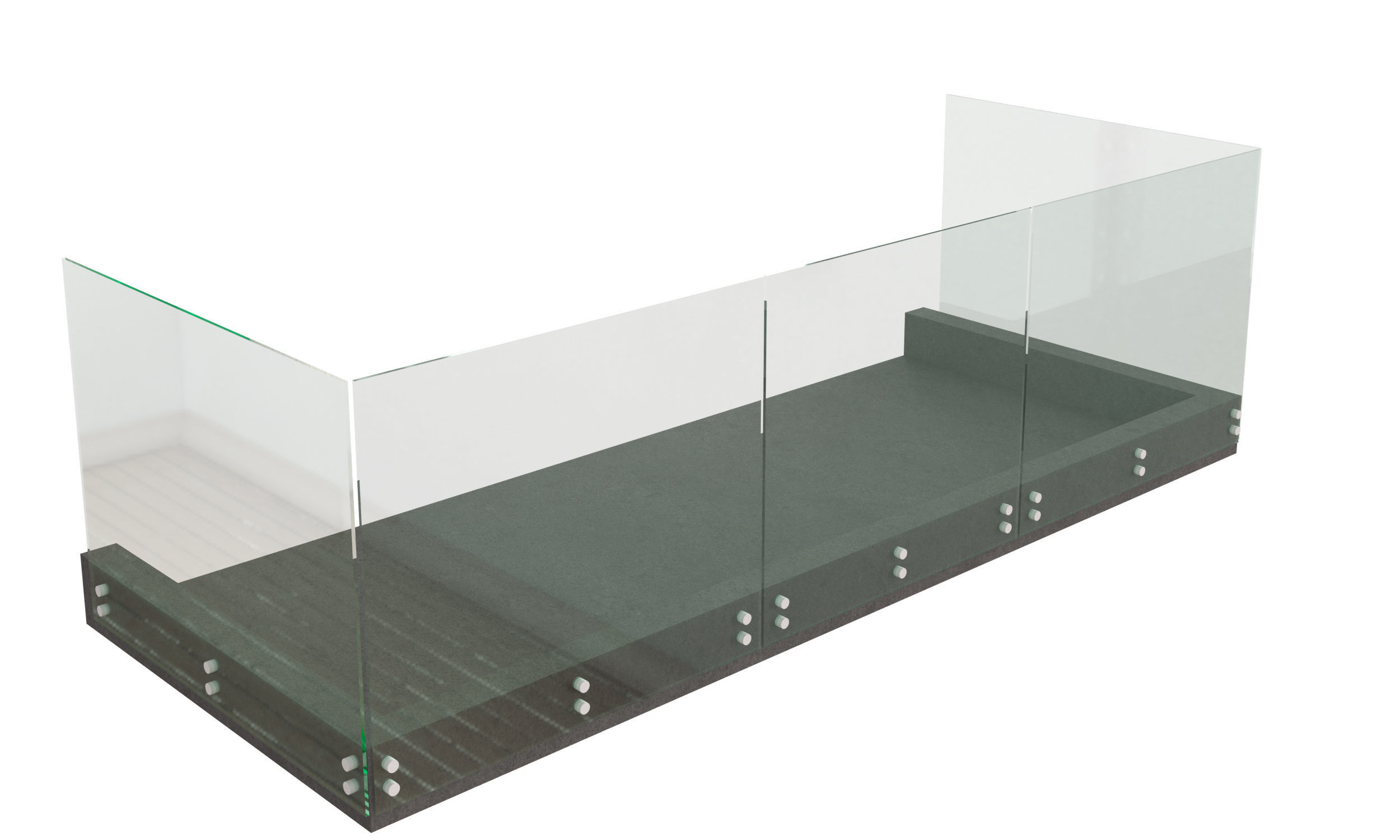 Railings stainless steel stair railing 3D model_14