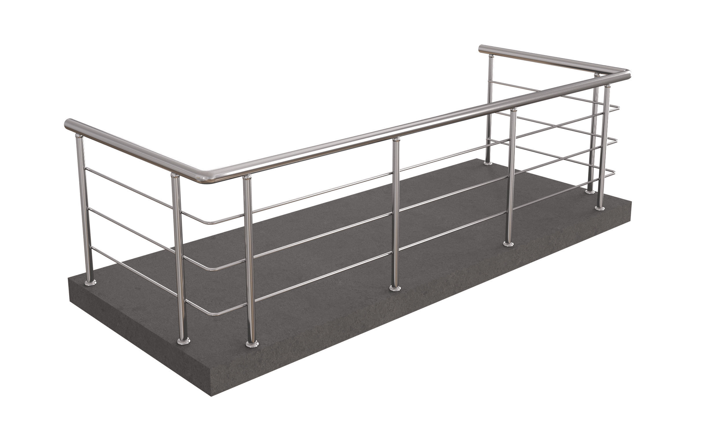 Railings stainless steel stair railing 3D model_11