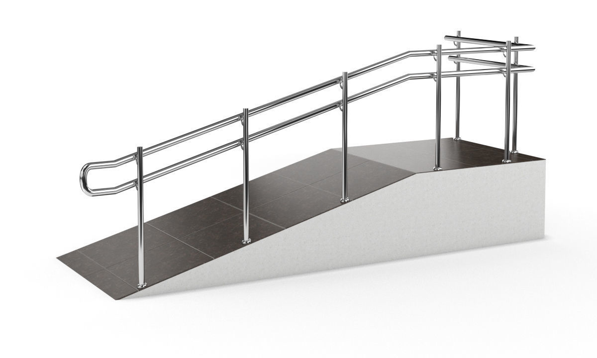 Railings stainless steel stair railing 3D model_18