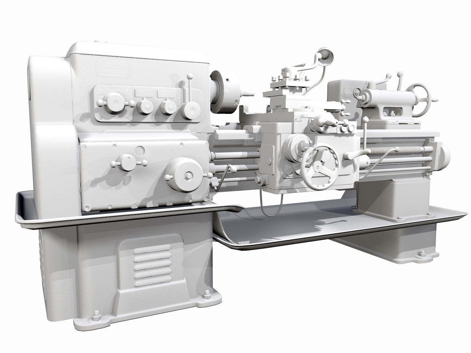 Lathe Low-poly 3D model_12
