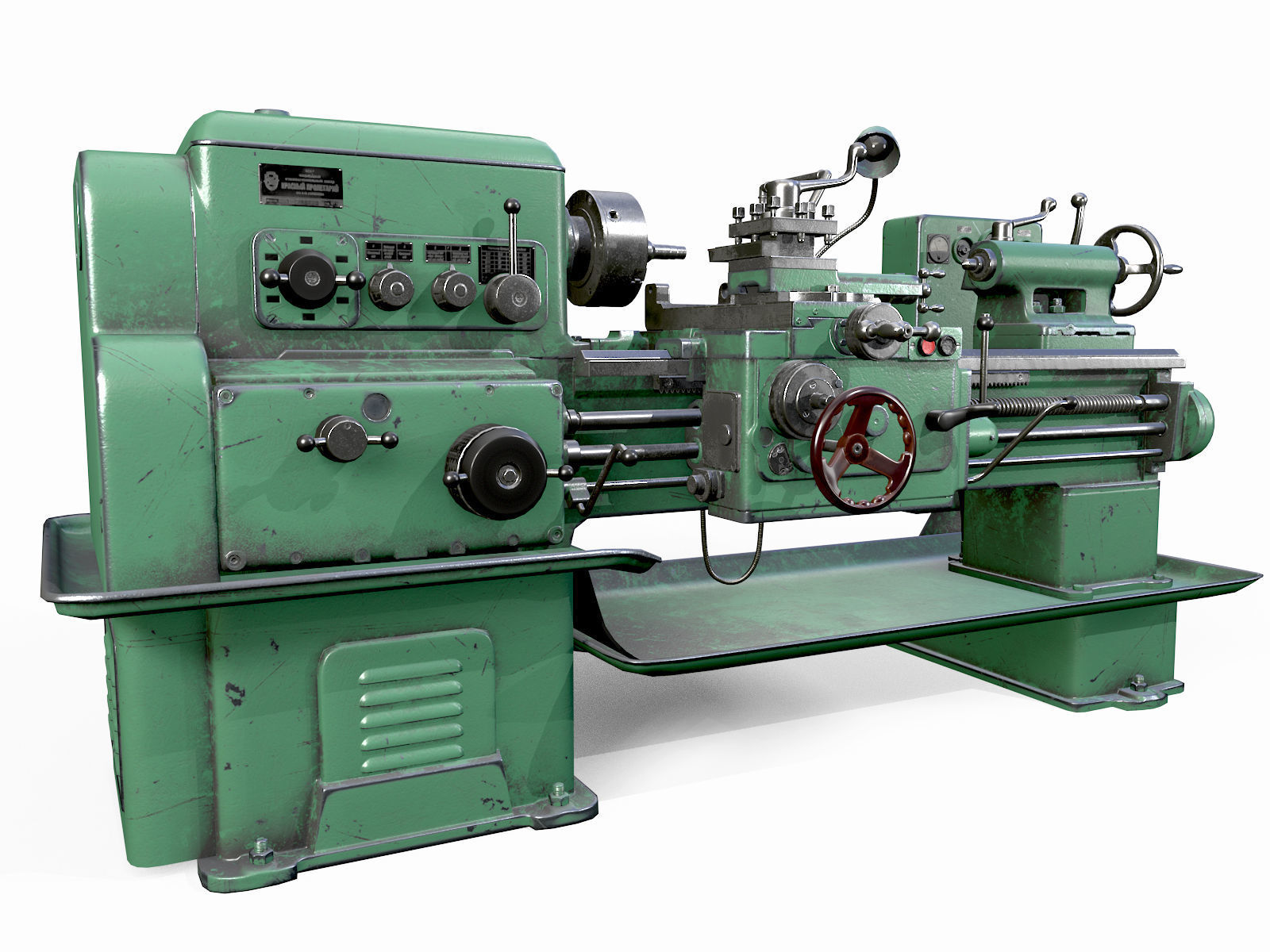 Lathe Low-poly 3D model_0