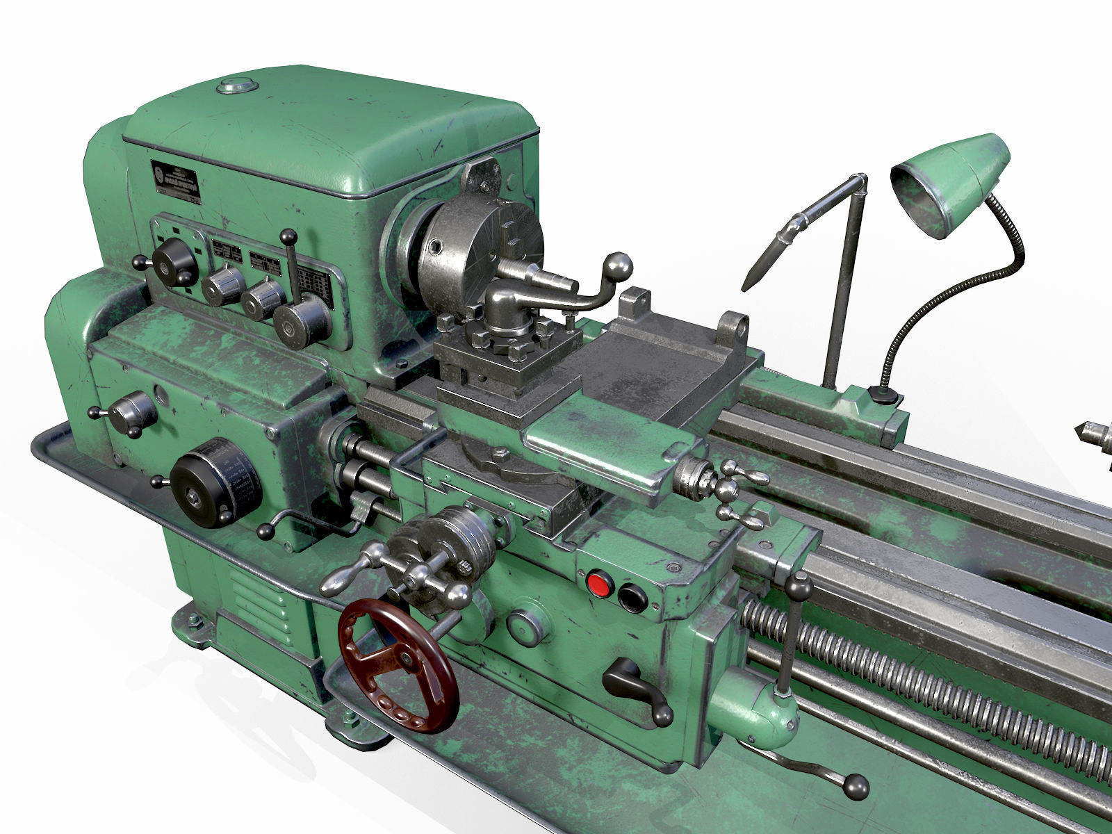 Lathe Low-poly 3D model_6