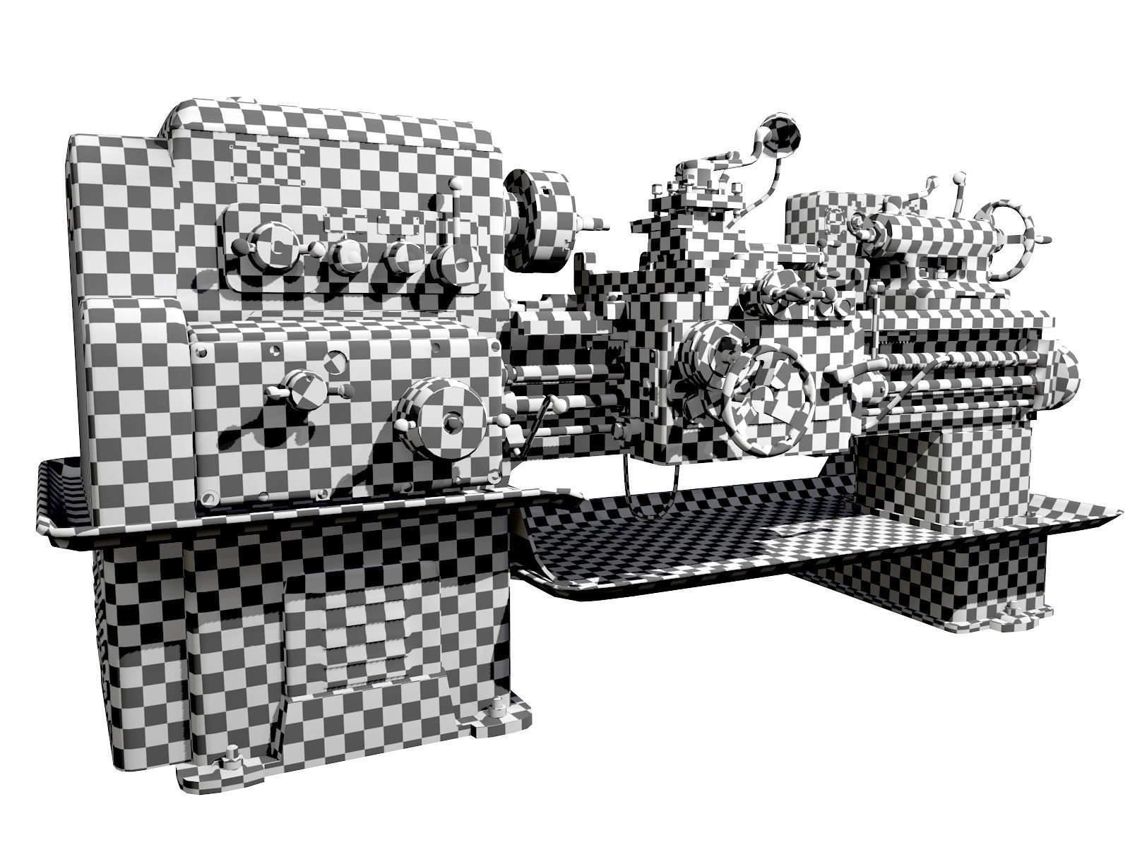 Lathe Low-poly 3D model_11