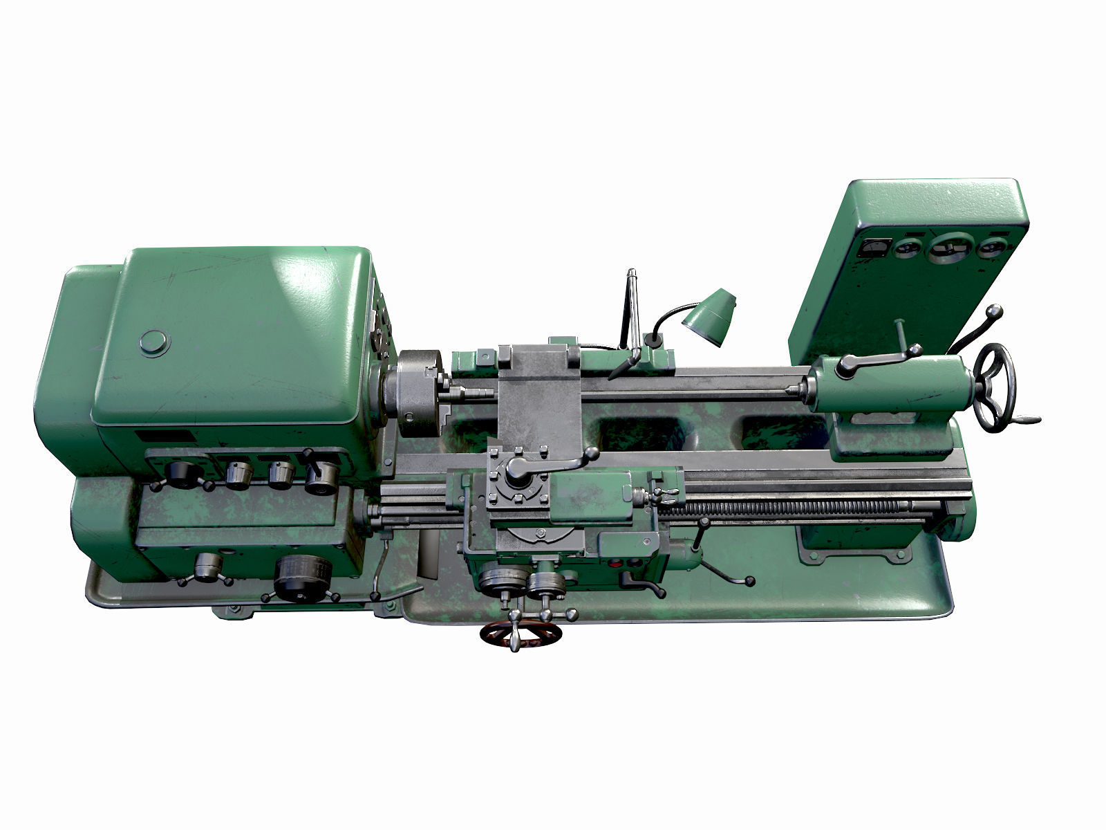 Lathe Low-poly 3D model_10