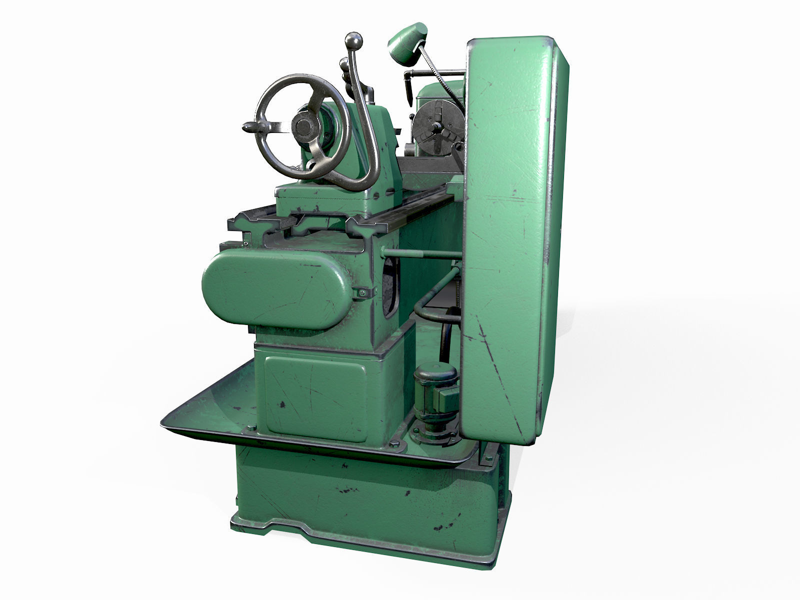 Lathe Low-poly 3D model_7