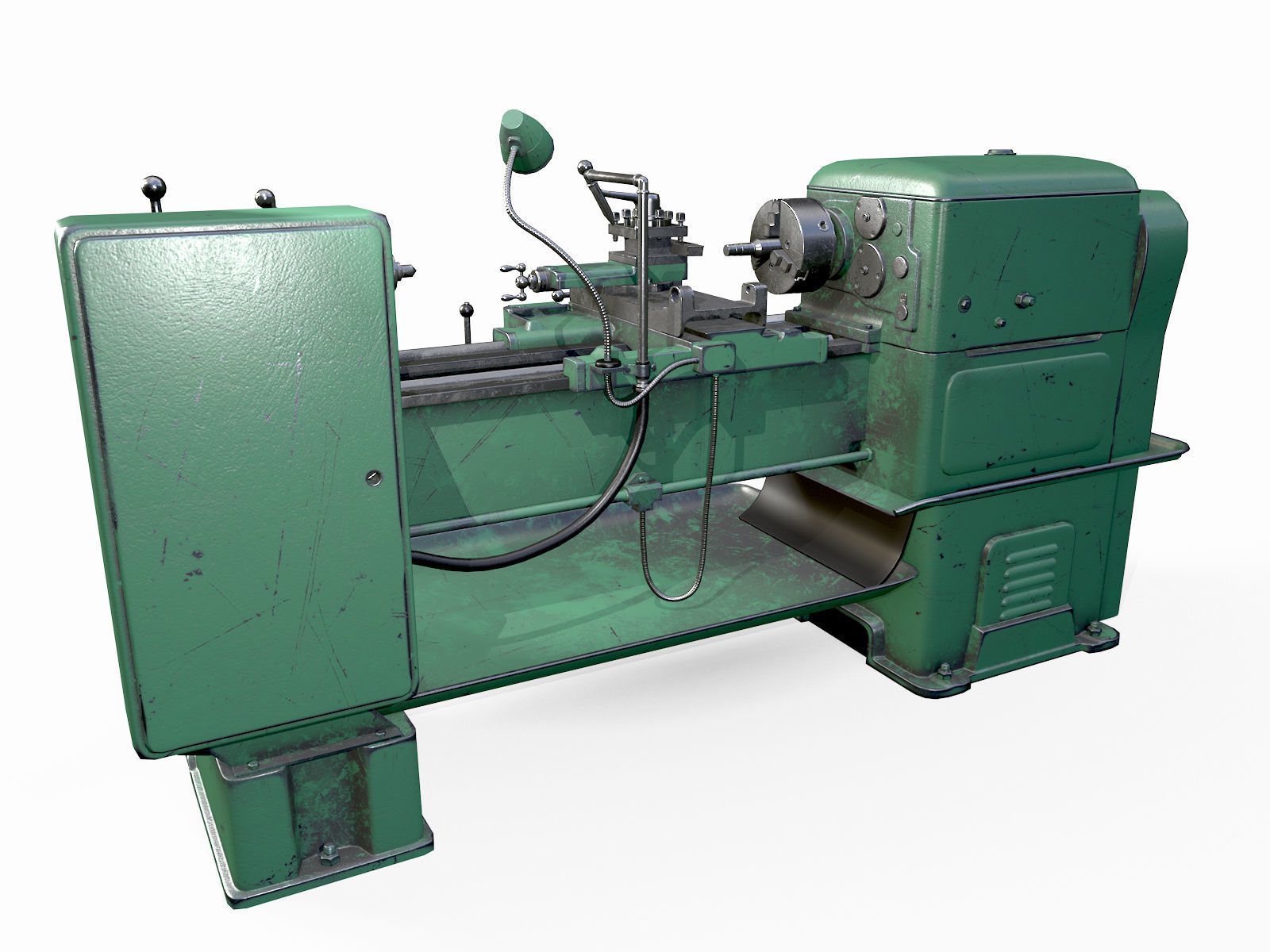 Lathe Low-poly 3D model_5