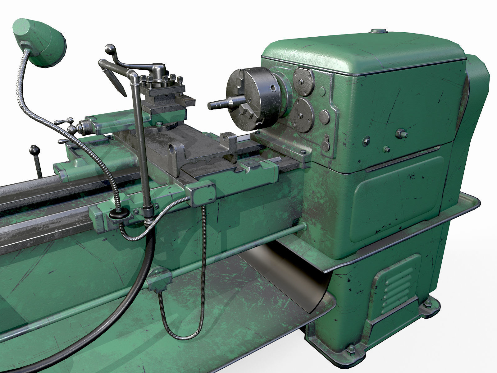 Lathe Low-poly 3D model_8