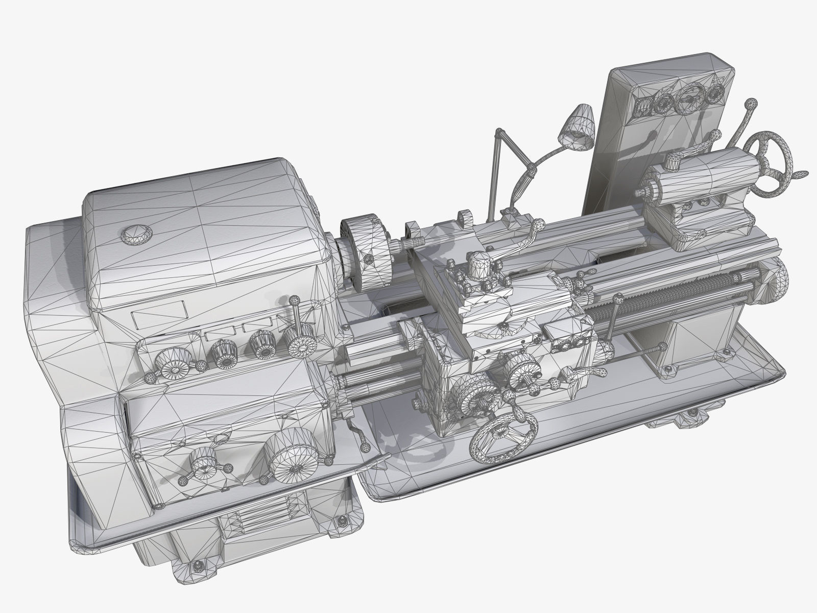 Lathe Low-poly 3D model_15