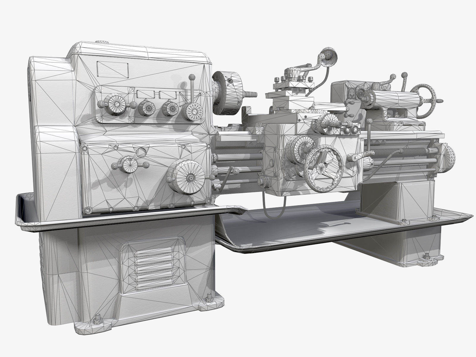 Lathe Low-poly 3D model_13