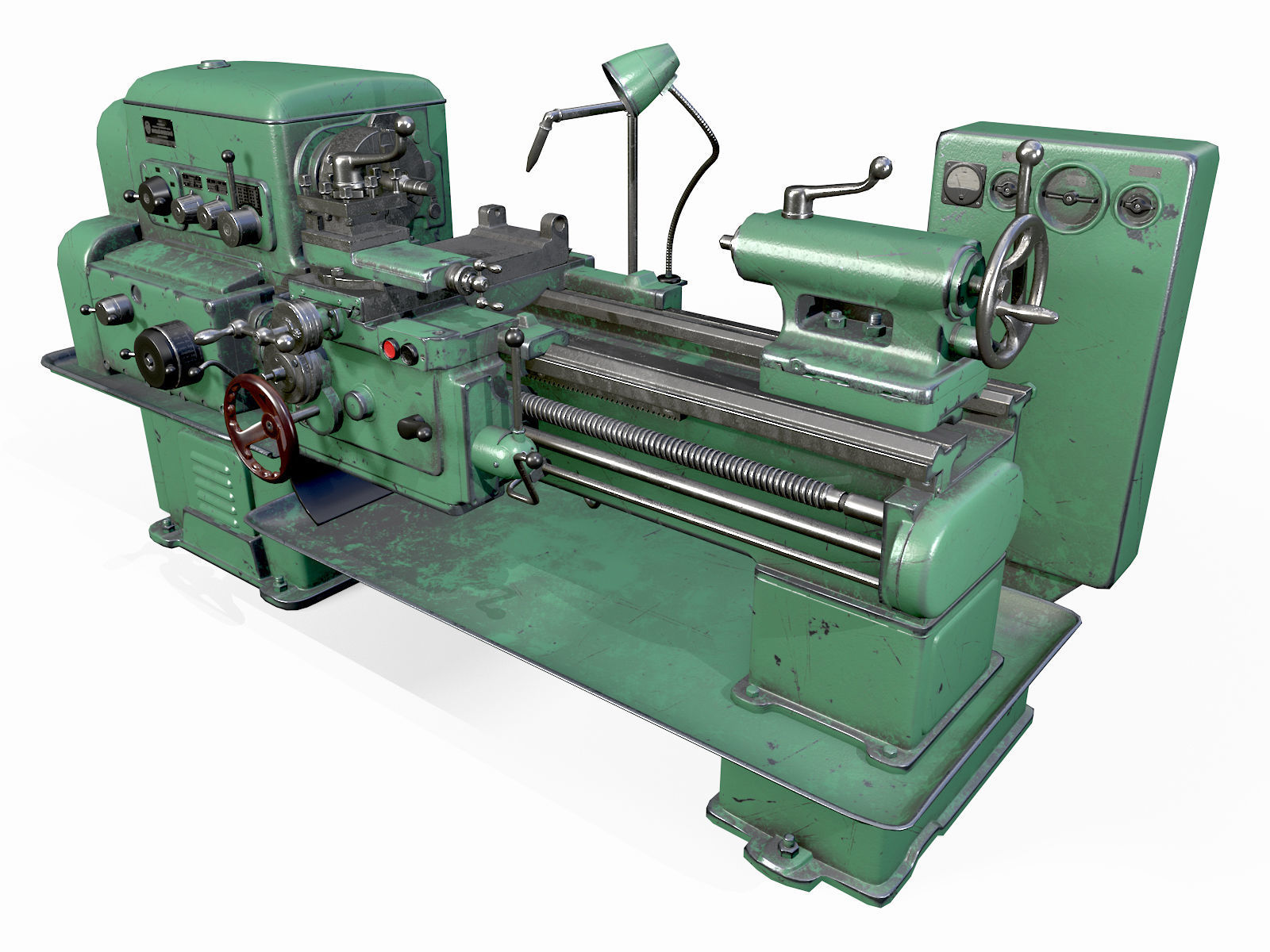 Lathe Low-poly 3D model_4