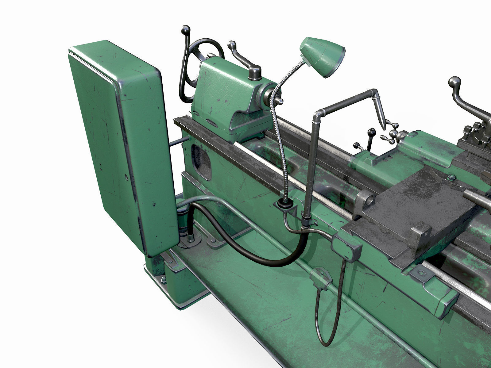 Lathe Low-poly 3D model_9