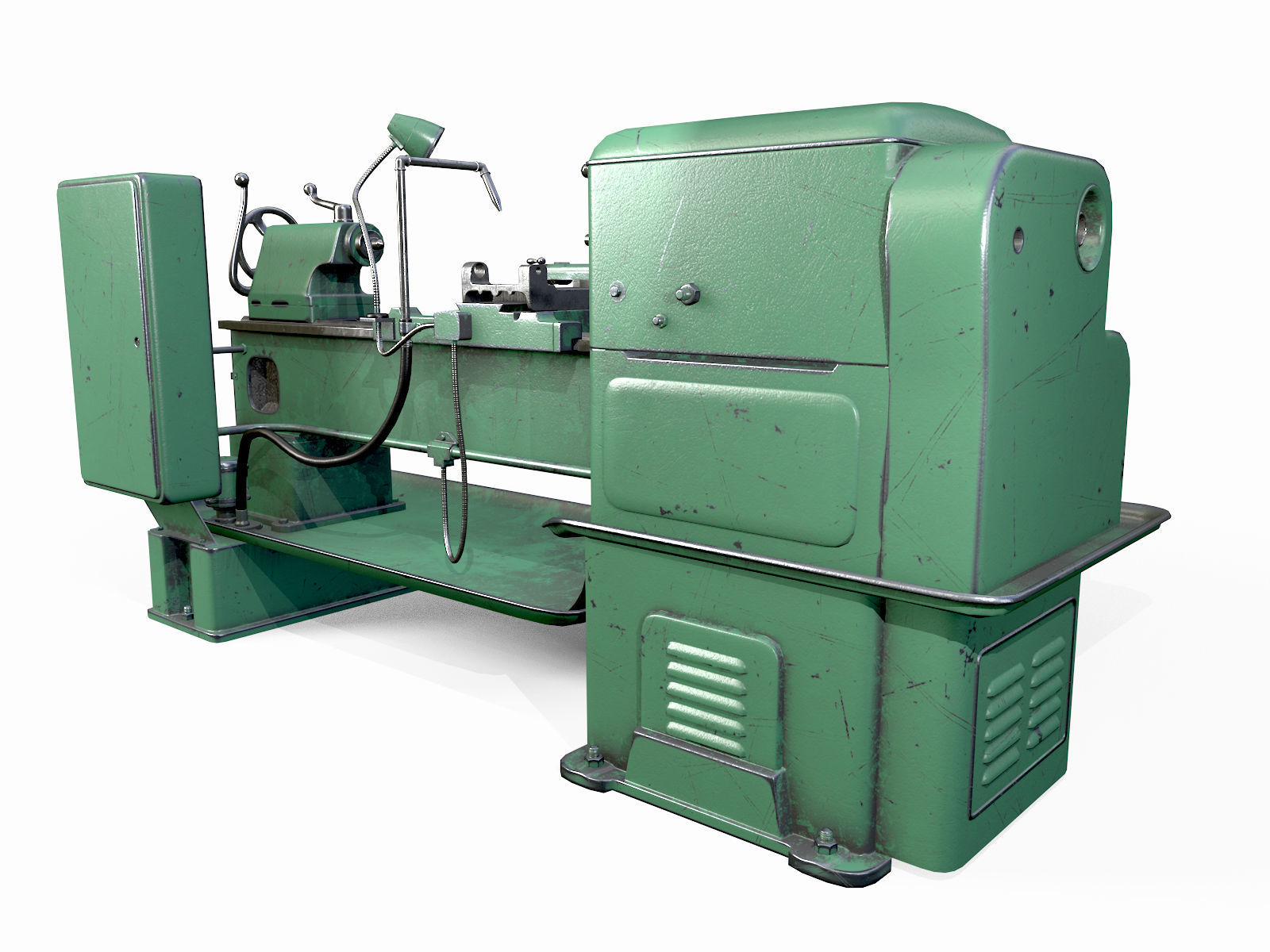 Lathe Low-poly 3D model_3