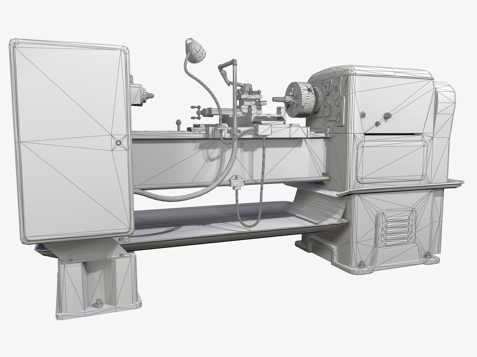 Lathe Low-poly 3D model_14