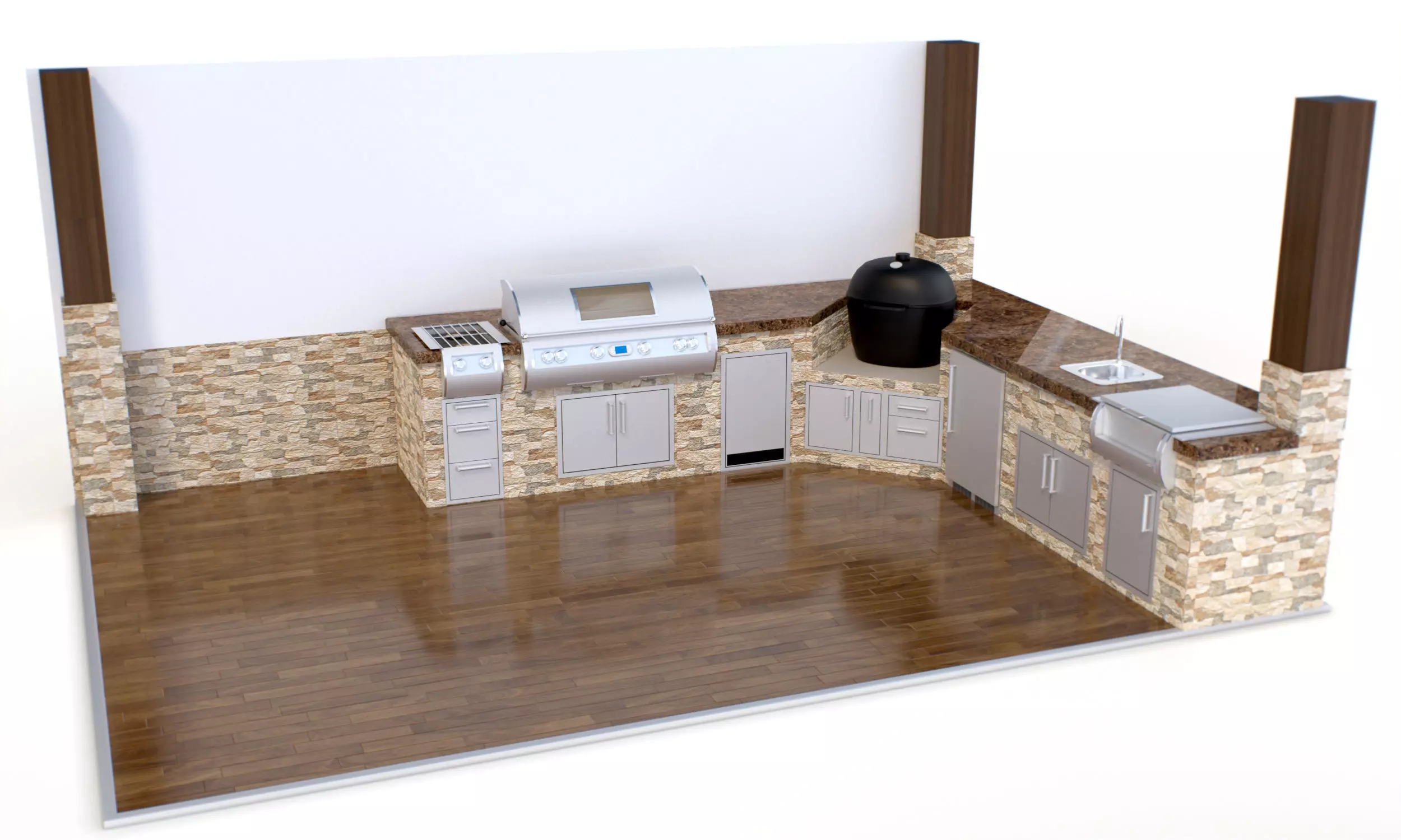 Outdoor kitchen 3D model