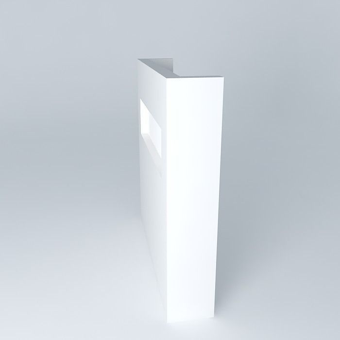 Wall with horizontal lightbox Free 3D model_2