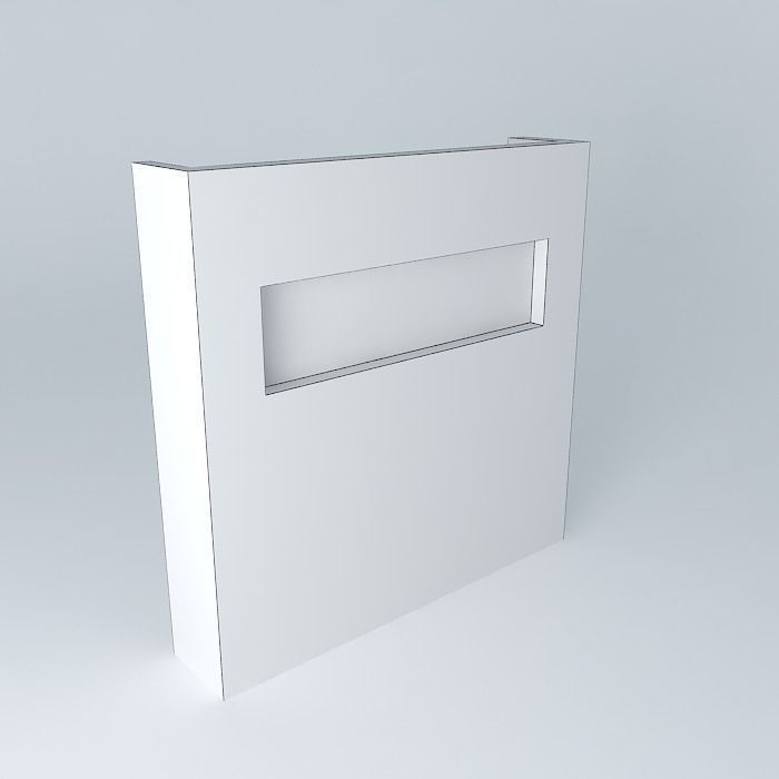 Wall with horizontal lightbox Free 3D model_3