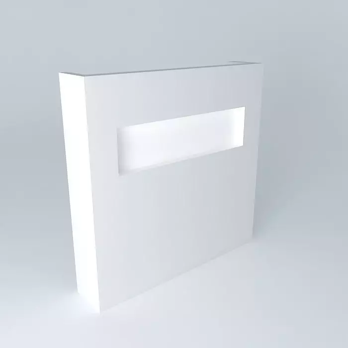 Wall with horizontal lightbox Free 3D model_0