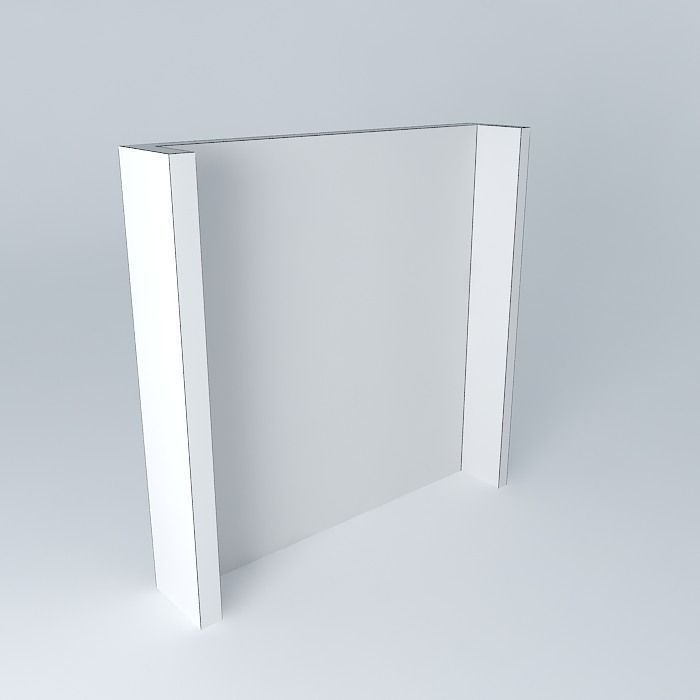 Wall with horizontal lightbox Free 3D model_4