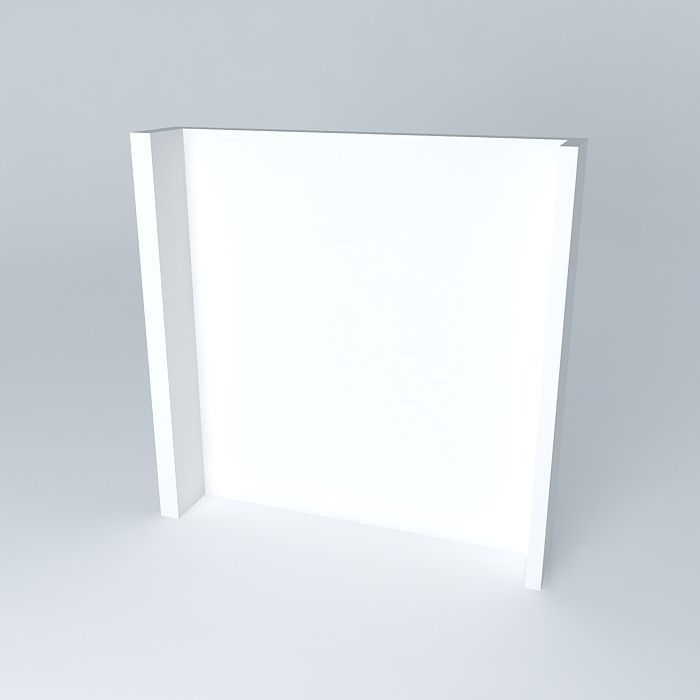 Wall with horizontal lightbox Free 3D model_1