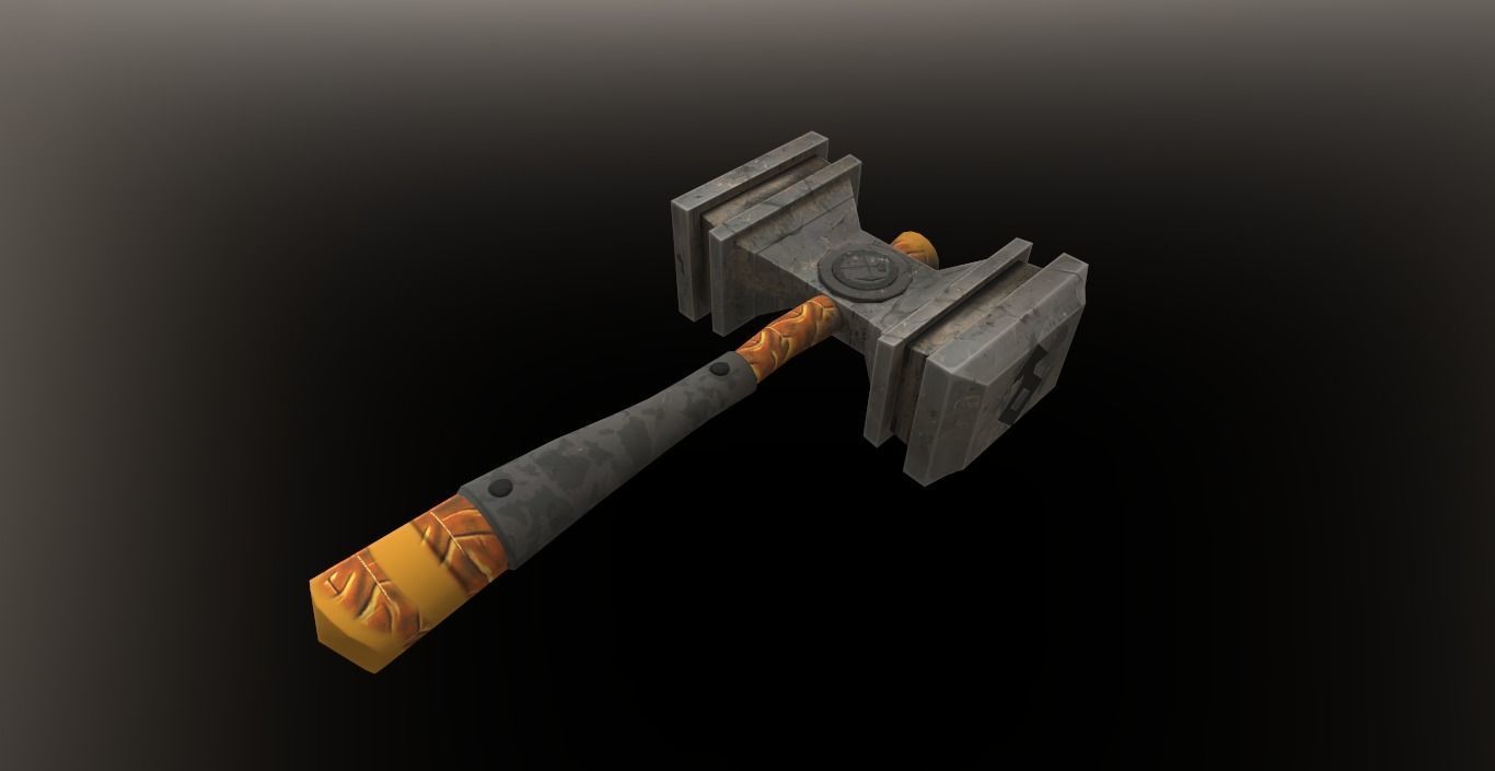 Low poly Cartoon Dwarf Tool Pack Low-poly 3D model_1