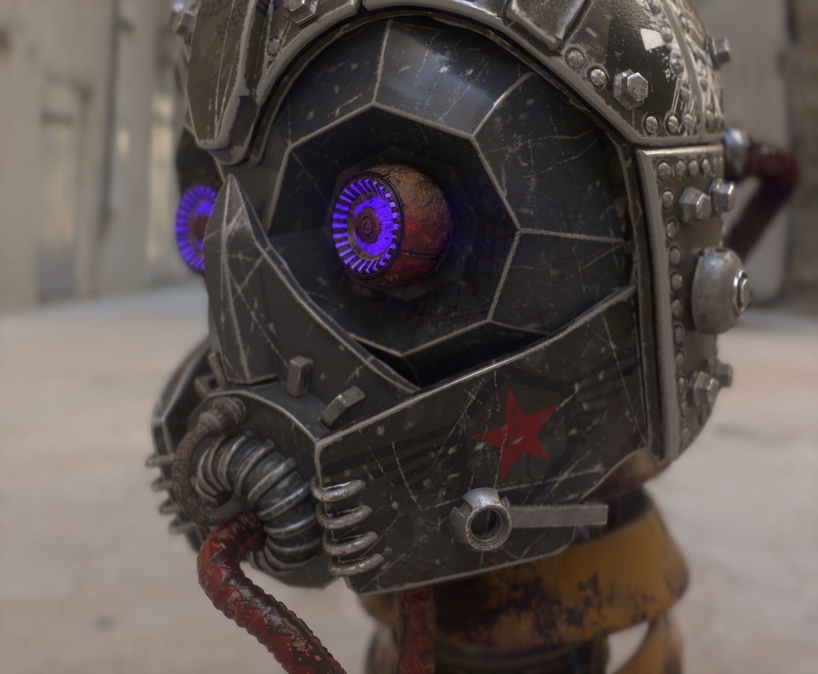 robot Head Free 3D model_3