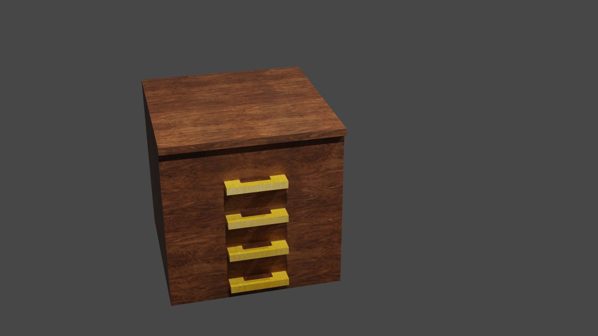 dresser wooden cabinet with three drawers Free 3D model_0