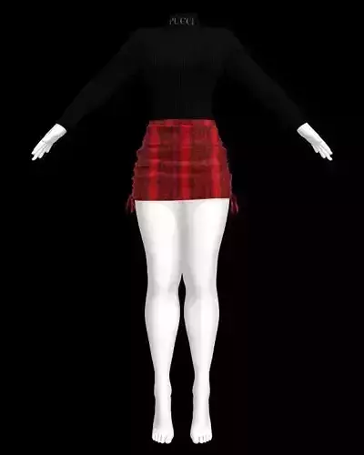 Pull over with red skirt