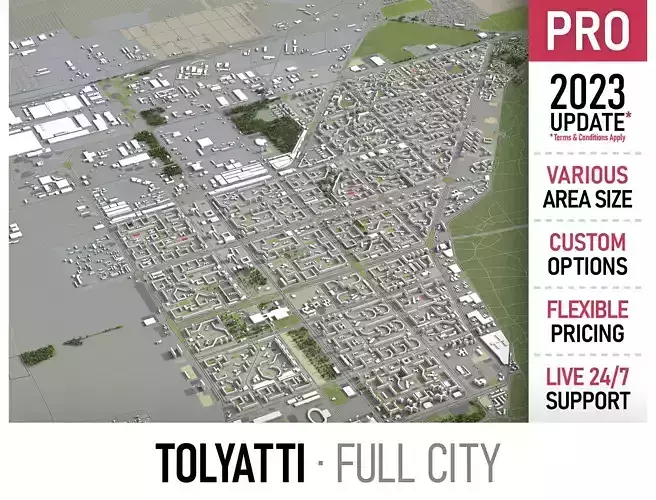 Tolyatti  Low-poly 3D model