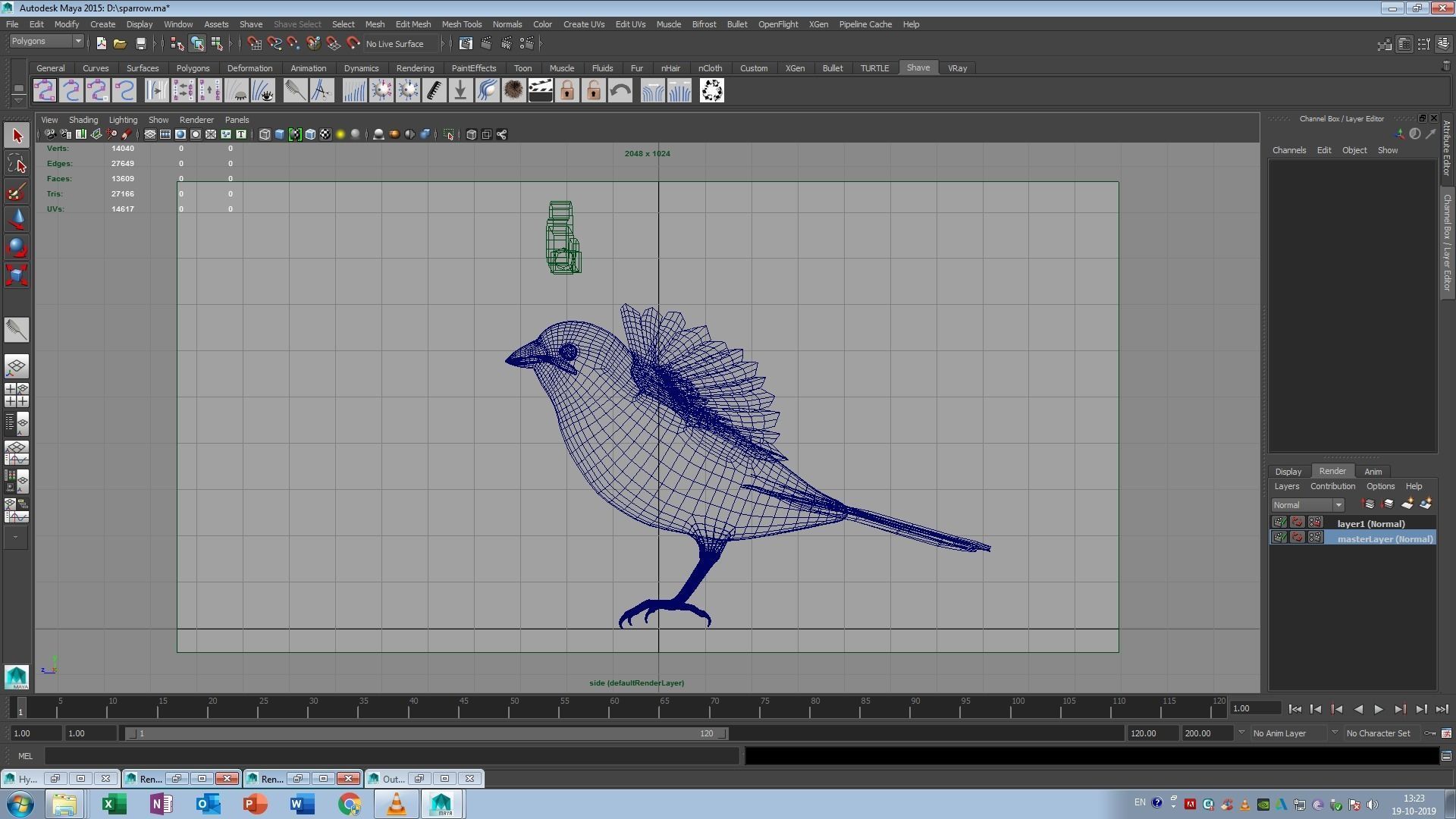 sparrow bird 3d model 3D model_7