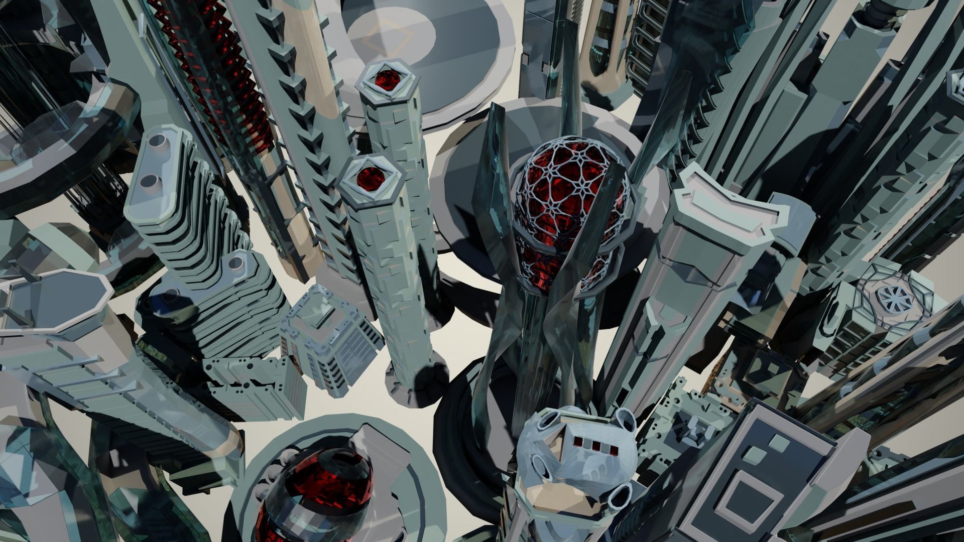 35 Futuristic Buildings VOL 2 Low-poly 3D model_4